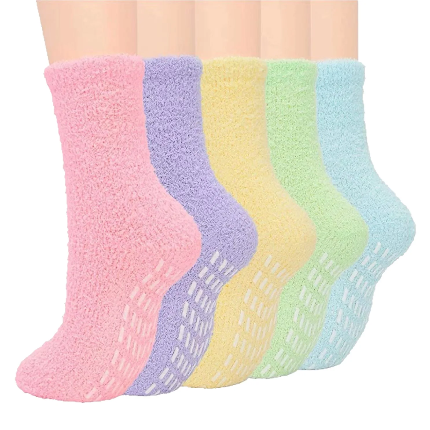 Women's Dopamine Solid Color Plush Warm Socks Set - 5 Pairs