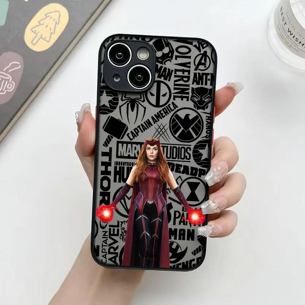thumbnail image 1 of Funda de teléfono Marvel Scarlet Witch Wanda para Apple iPhone 16 ProMax 14 13 12 11 16 Plus Mini 15 Pro Max, Funda trasera mate, 1 of 5