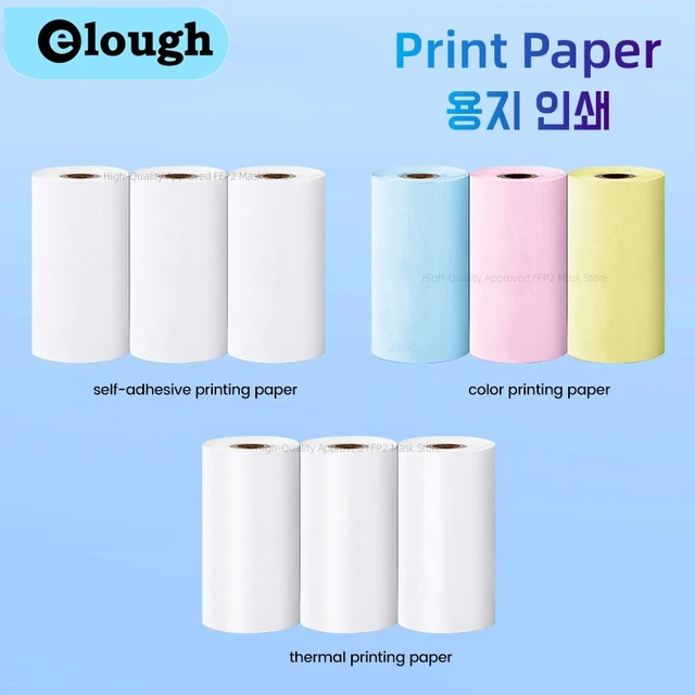 Mini papier thermique autocollant pour imprimante, étiquette autocollante,  papier auto-adhésif coloré, Bluetooth sans fil, photo