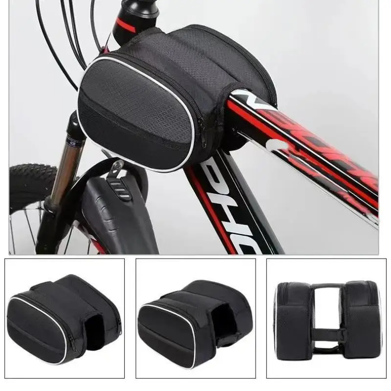 Borsa da Manubrio per Bicicletta Grande Capacità 3L Impermeabile con Supporto Trasparente per Telefono per Ciclismo e Viaggi Urbani - immagine 2