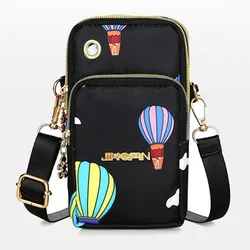 Women's Crossbody Mini Bag - Fashionable Multi - functional Shoulder and Coin Purse with 3 Layers (Black Balloons)