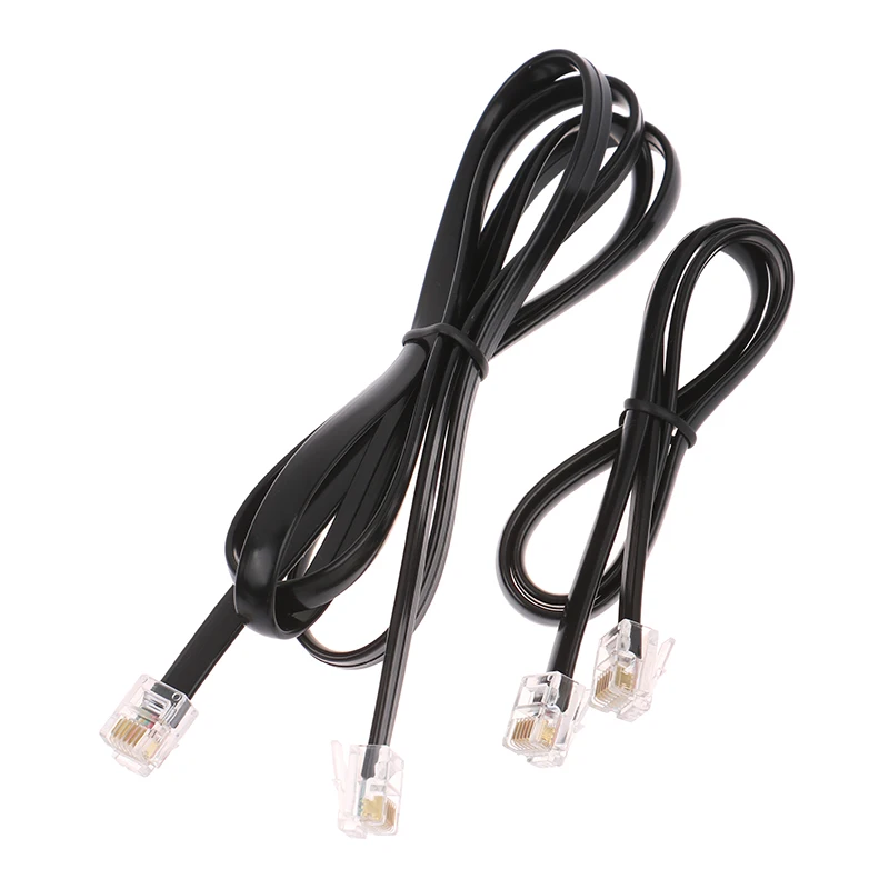 RJ11 RJ12 6P6C Data Cable, Male to Male Modular Data Cord Straight Wiring Pinout Telephone Handset Voice Extension Cable