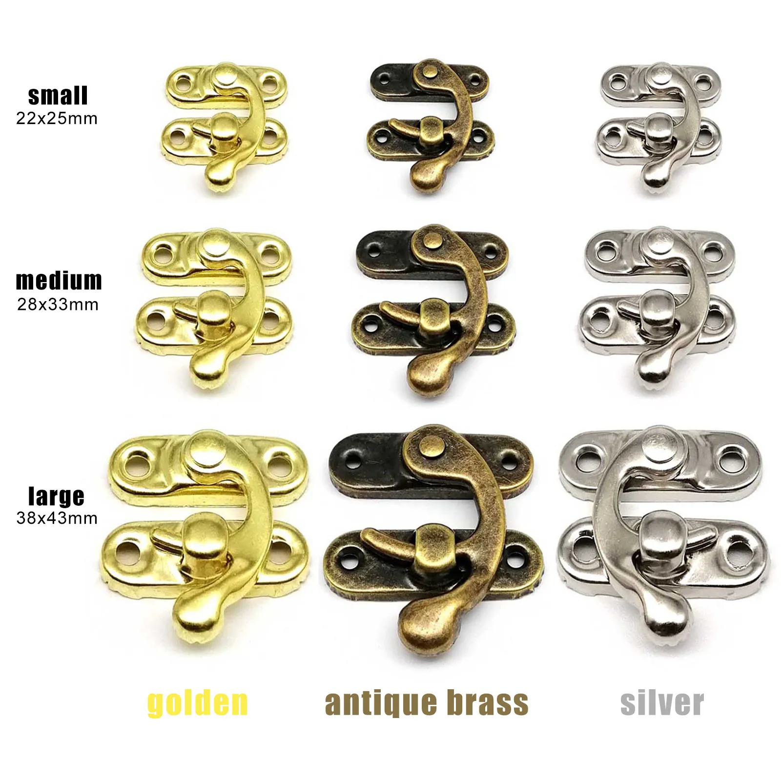 6pcs Chest Lock Hook Antique Wooden Gift Lock Small Box Packing Buckle