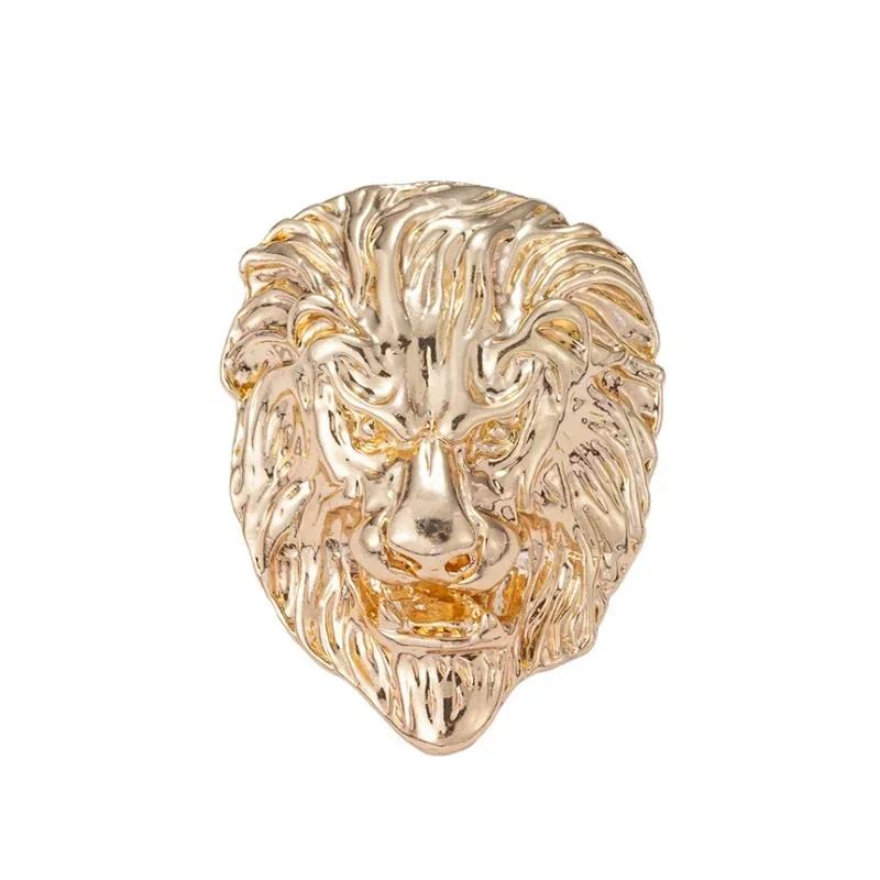 HUJUON Retro Lion Pin Brooch - Punk Style Gold Alloy Tie Pin For Men & Women, Perfect Gift (2.2x1.46 In) - View #7