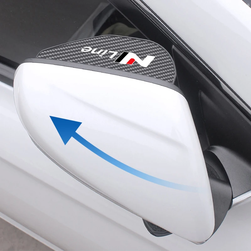 Car rearview mirror rain eyebrow small round mirror 2pcs For Hyundai N LINE i10 i30 i20 Sonata Accent Tucson Elantra