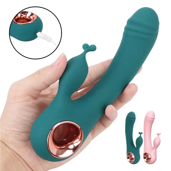 USB Rechargeable Dildo Rabbit Vibrator Sex Toys for Women Vaginal Anal Massager G Spot Clitoris Stimulation 10 Frequency 1