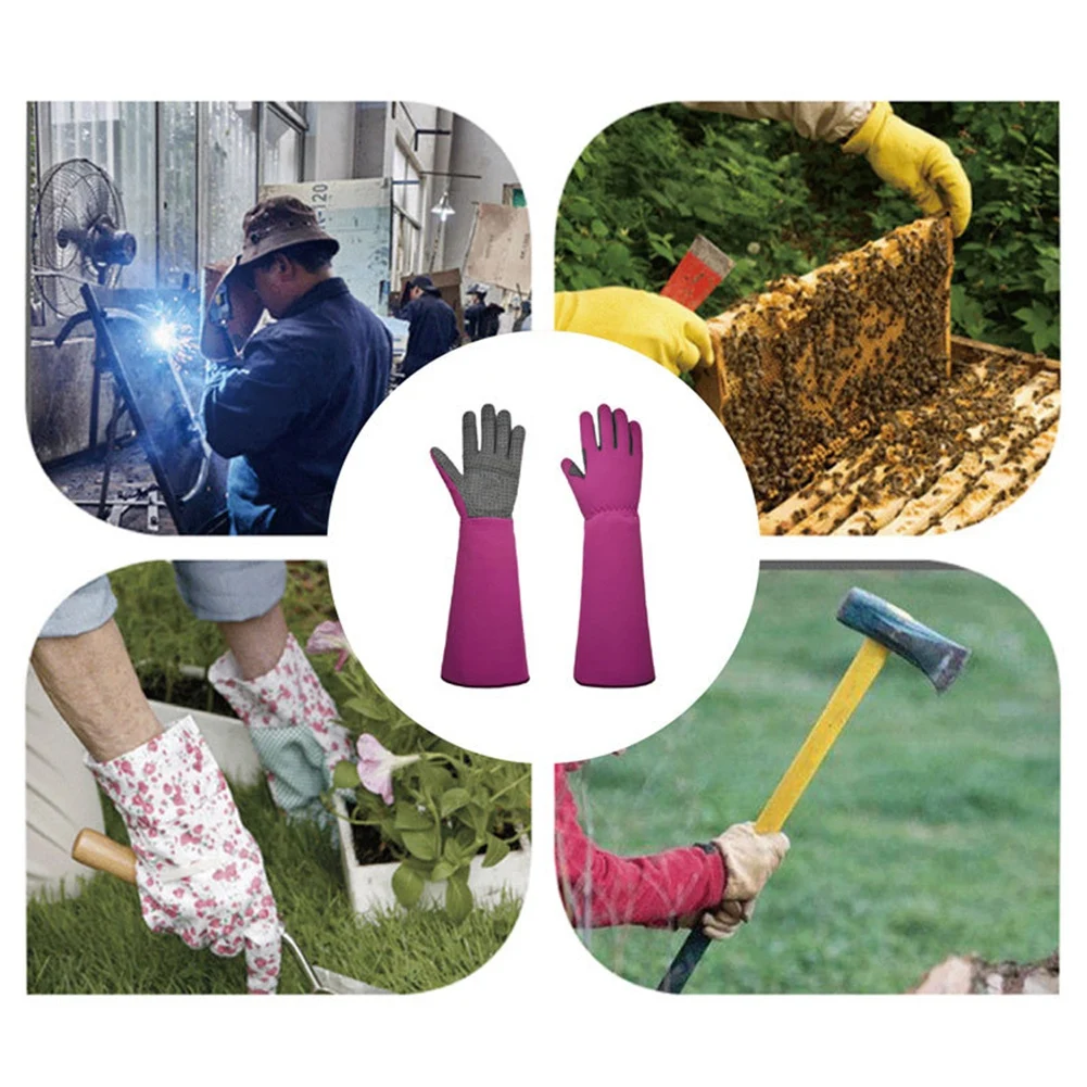 A Pair of Non-Slip Long Protective Durable Thickened Gloves Gardening Construction Gloves Long Chore