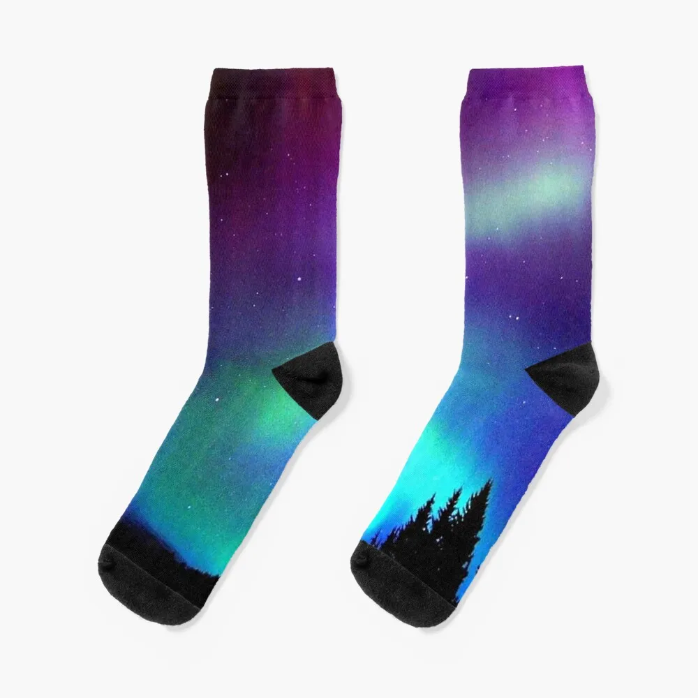 

Northern Lights Socks hip hop winter thermal Women's Socks Men's