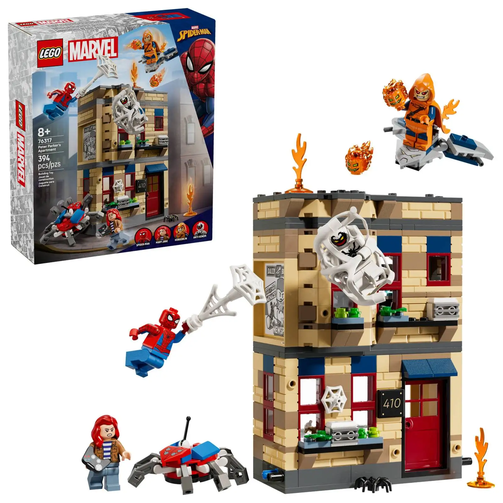 LEGO ® ❄ Marvel Spider-Man Apartamento de Peter Parker 76317 Brinquedo de  construção de super herói para crianças de 8 anos mais 394 peças -  AliExpress, image size:1600x1600