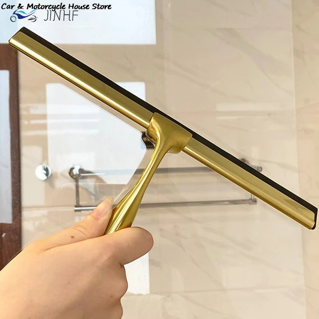 Aluminum Shower Squeegee Window Glass Wiper Scraper Cleaner with Silicone  Brush Hook Holder for Bathroom Kitchen Car Mirror - AliExpress