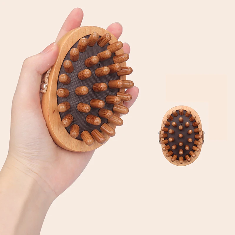 

4/6Wooden Massager Body Brush Hand-Held Cellulite Reduction Portable Relieve Tense Muscles Natural Wood Head Scalp Massage Tool