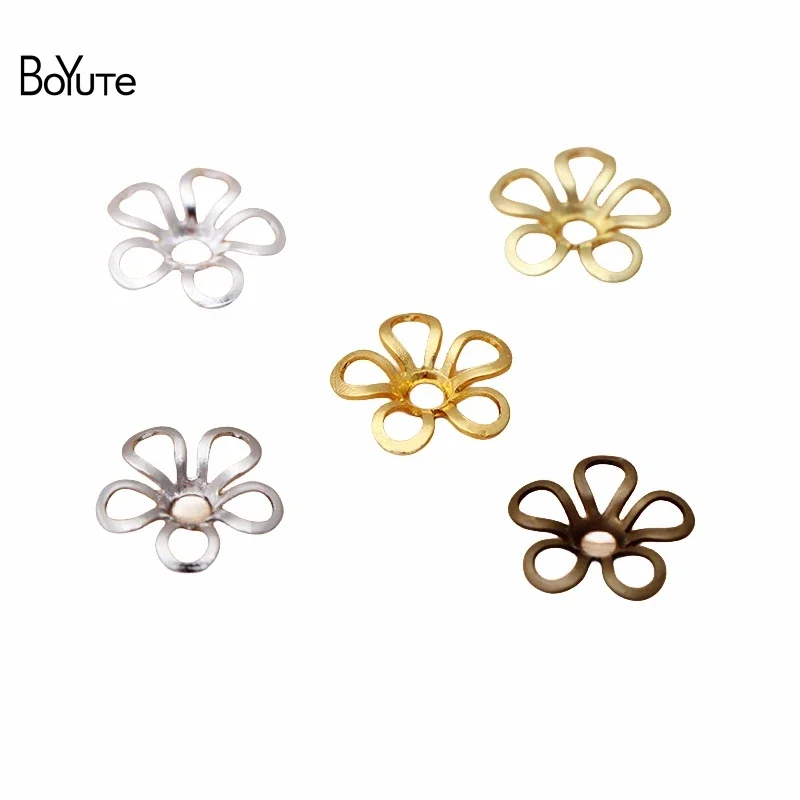 

BoYuTe Wholesale (400 Pieces/Lot) Metal Brass 9MM Small Flower Bead Caps DIY Handmade Jewelry Accessories