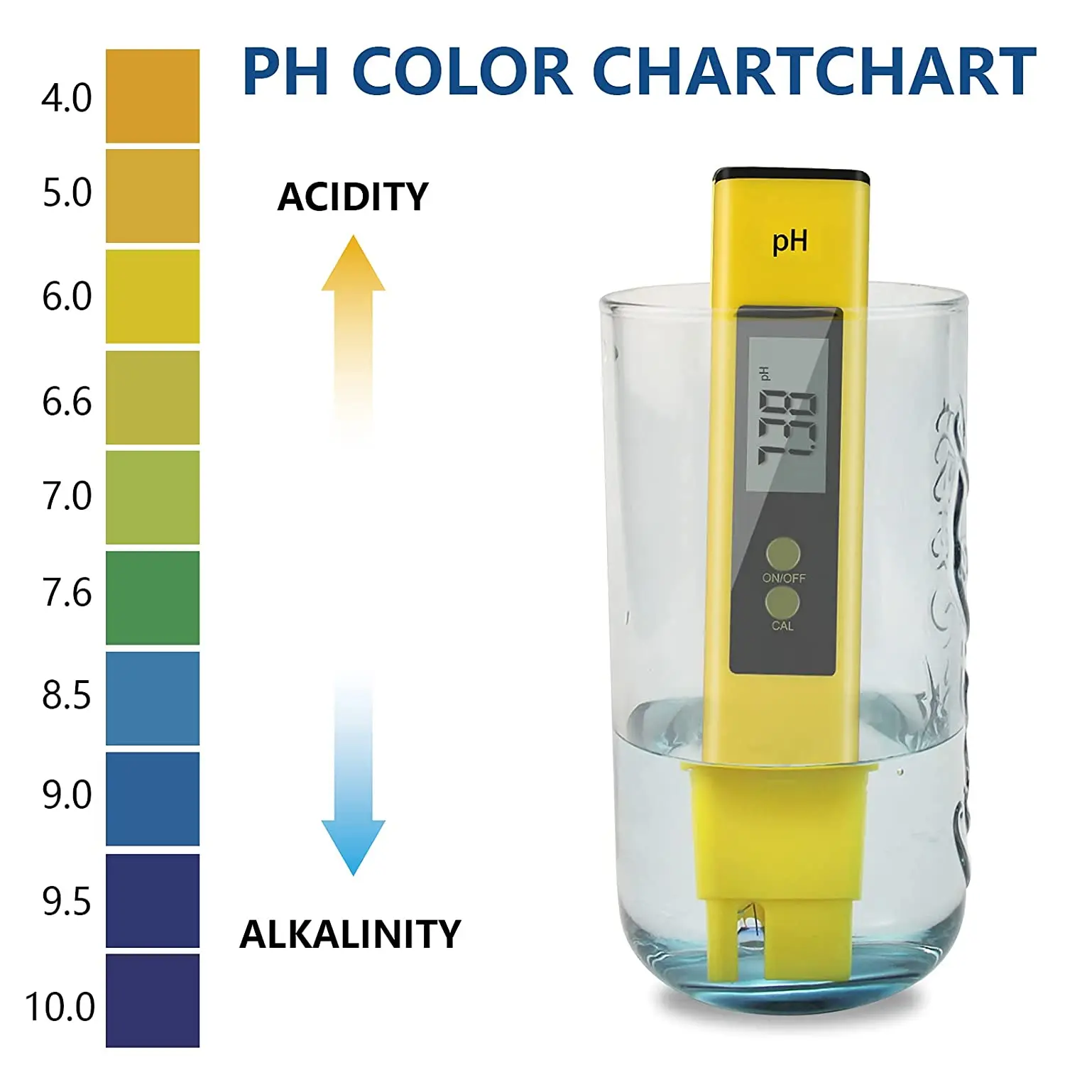 Water Quality Detector Water Tester PH Meter TDS Meter Digital Water Tester Digital 0-14 PH Meter Tester 0-9990ppm TDS&EC LCD Water Purity PPM Aquarium Filter with Batteries