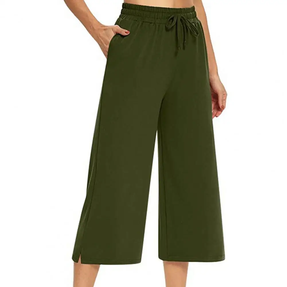 

Office Lady Fashion Spring Summer Wide Leg Pants Korean Women New Elastic High Waist Casual Loose Ankle-length Straight Trousers