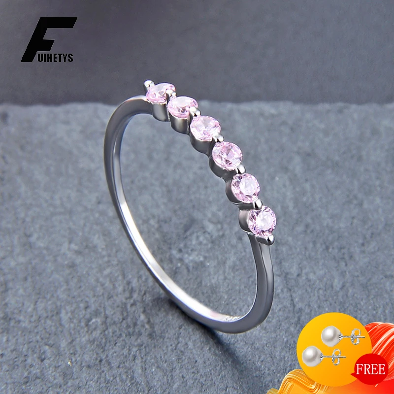 

FUIHETYS 925 Sterling Silver Jewelry Ring with Zircon Gemstone Accessories for Women Wedding Engagement Party Gift Finger Rings