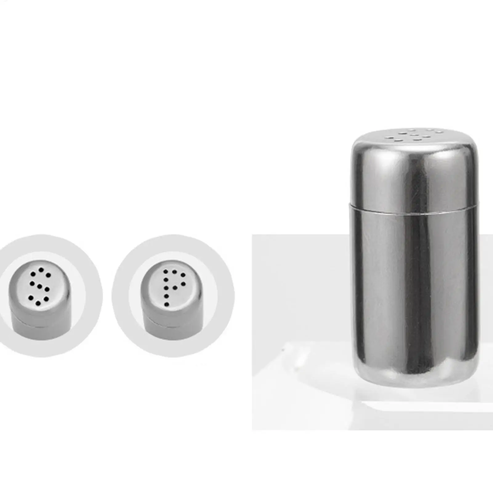 2 stücke Camping Gewürz Flaschen Edelstahl Kleine Pfeffer Shaker Mit Deckel Reise Salz Behälter Mit Lagerung Tasche Für Kochen im Freien – Detail 11