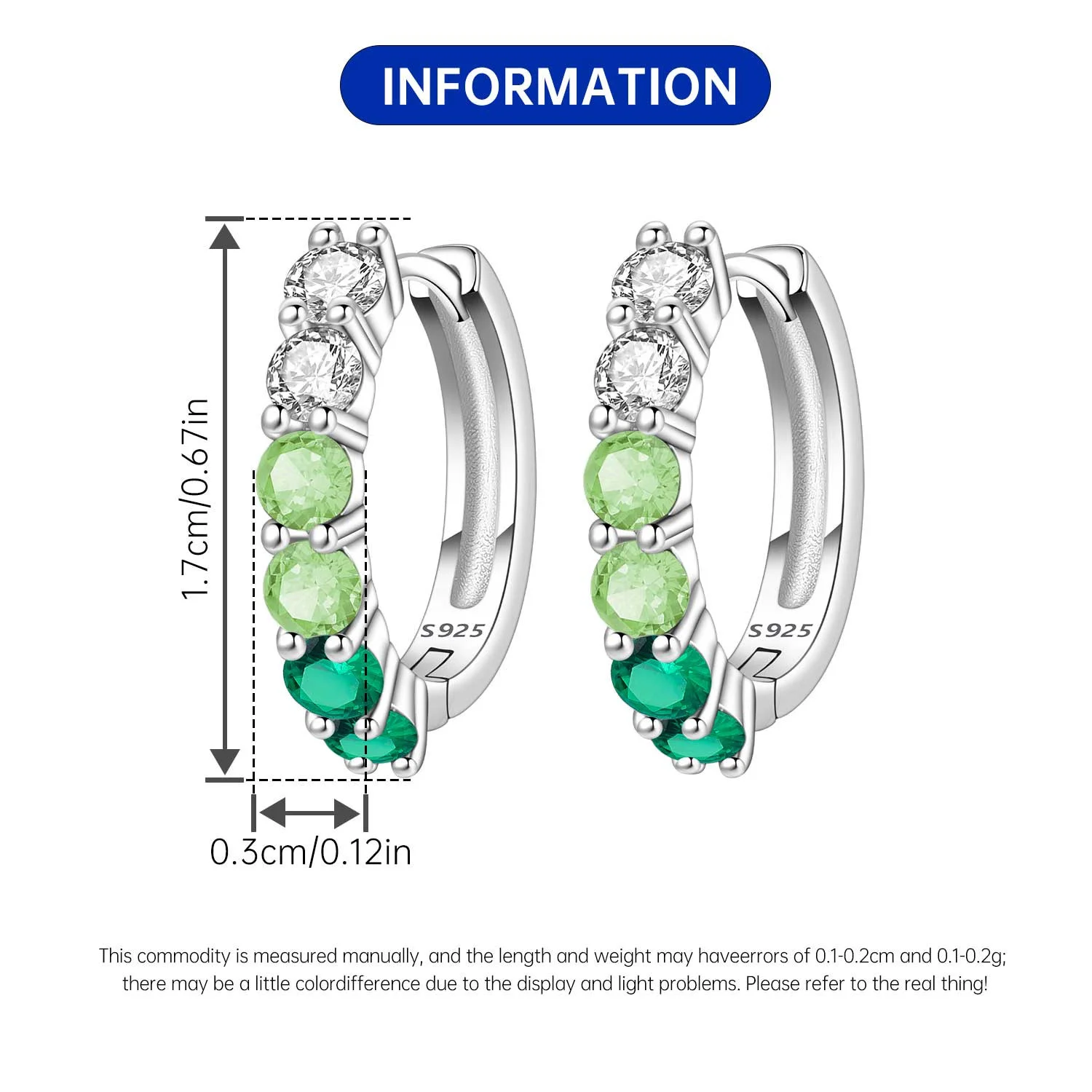 Orstarry S925 Sterling Silver Colorful Wavy Earrings Versatile Hoop Earrings For Women Jewelry Original Party Gifts