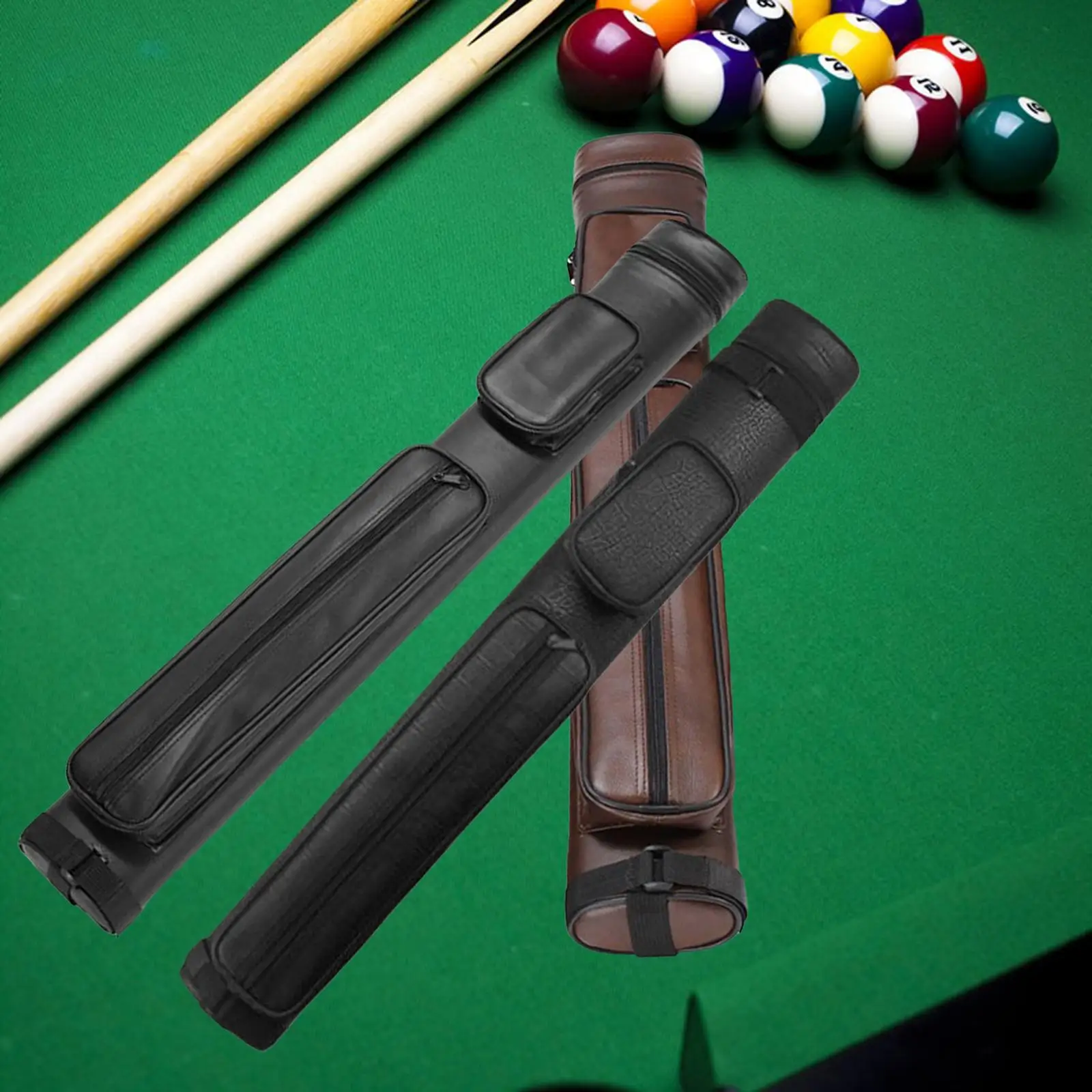 Durable Billiard Pool Bag 4 Holes Carrying Case Accessory Billiard Stick Storage Pu Leather Holder For Billiard Stick Rod