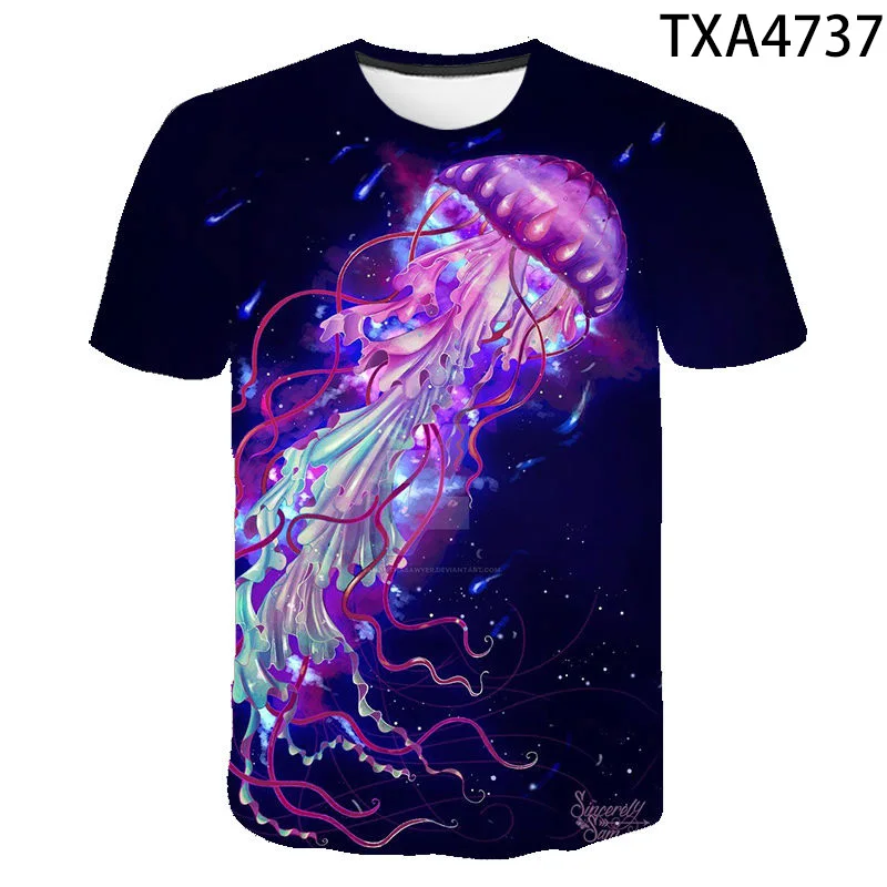 

Luminescent Jellyfish T-shirt Colorful Jelly Fish 3d Printed T Shirt Men Women Children Cool Fashion Clothing Boy Girl Tops Tees