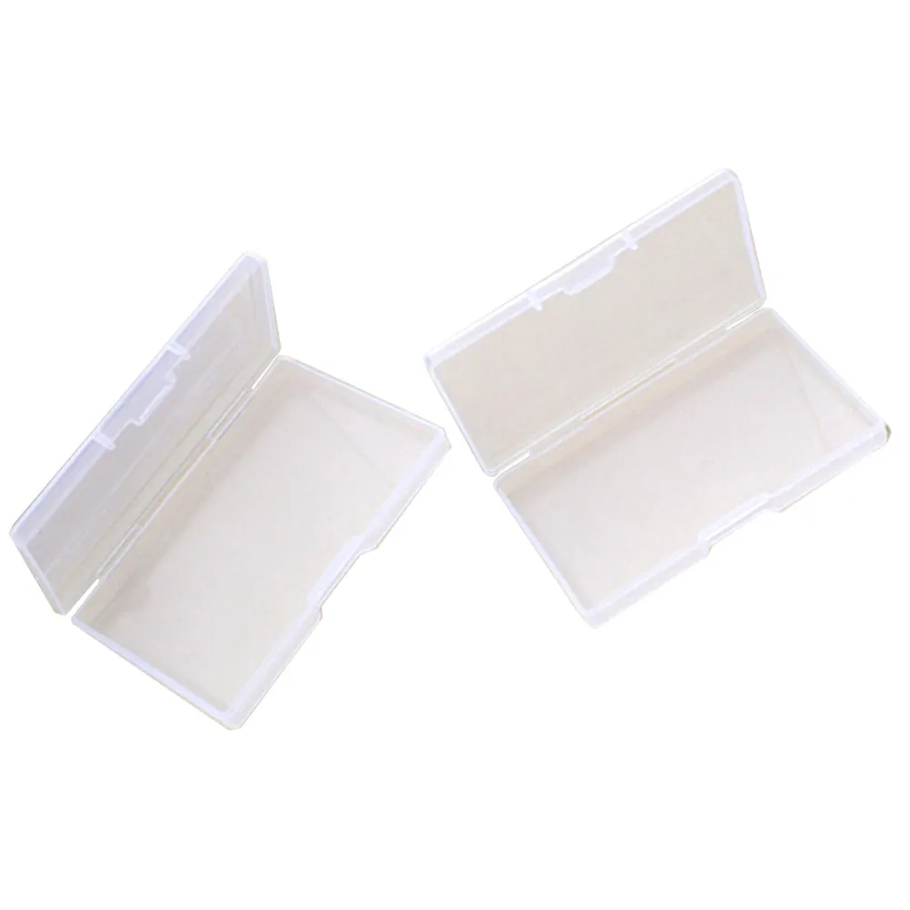 2Pcs 플라스틱 명함 홀더 주최자 신용 ID 카드용 휴대용 이름 케이스 구성 요소 보관 상자 전문 사무실