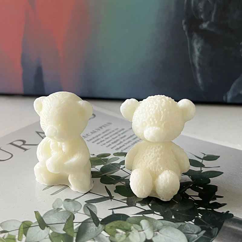 Cute Bear Candle Making Mould 3D Scented Candle Molds DIY Decoration Silicone Mold Handcraft Crystal Epoxy Soap Candle Moulds