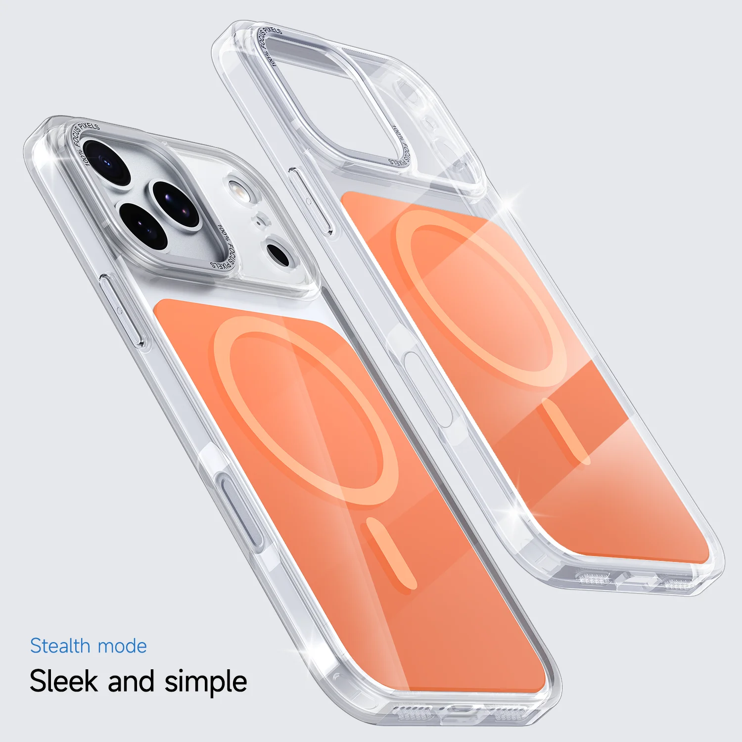 Official Clear Magnetic Phone Case with Metal Lens Protector - Shockproof Cover
