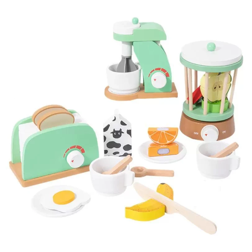 Funny Children's Kitchen Wooden Simulation Kitchen Set Fruit and Vegetable Cutting Fun Parent-child Interactive Toy Gift