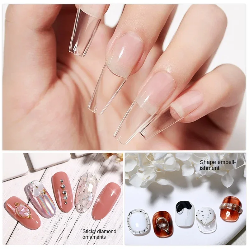 Easy Stick Solid Nail Patch Gel Gummy Adhesive Bond 8ml UV Glue No-Flowing Modelling Stick Tips Clear Solid Nail Art UV Gel nail glue nail gel nail extension gel