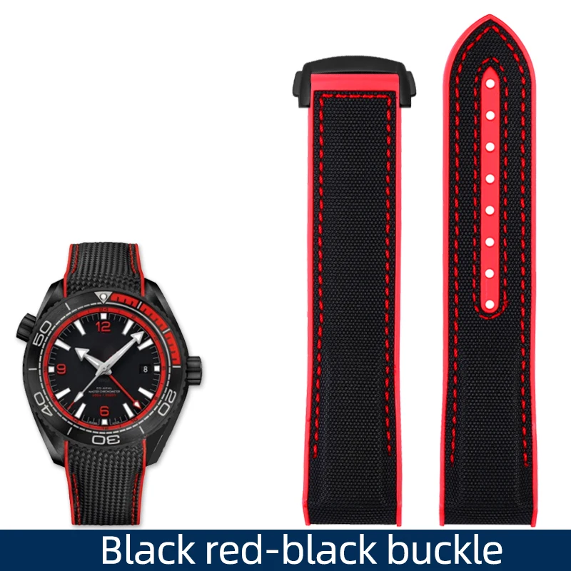 Nylon Rubber Watchband with Deployant Clasp - Silicone Strap Accessory