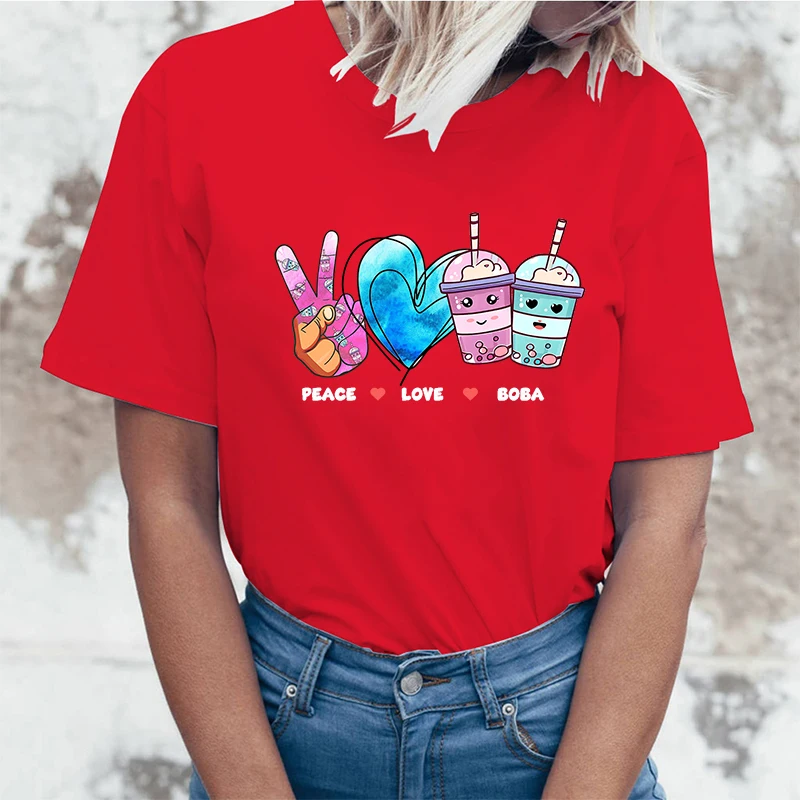 Рисунок 6 - Новинка, футболка с принтом Peace Love Boba