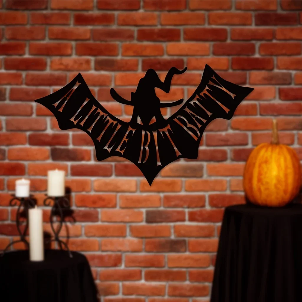 

A LITTLE BIT BATTY Bat Metal Wall Art Wall Hangings Halloween Bat Decor Interior Decoration Outdoor Halloween Decoration Gift