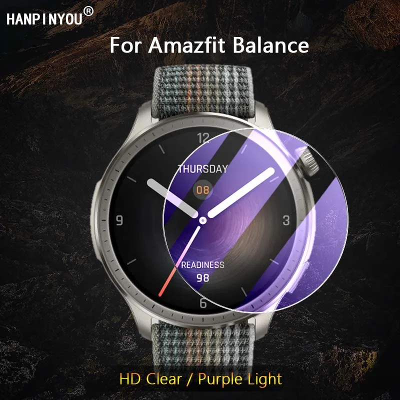 Per Amazfit Balance Smartwatch Ultra Slim Clear / Anti Purple Light 2.5D 9H Pellicola Protettiva Per Schermo In Vetro Temperato Resistente