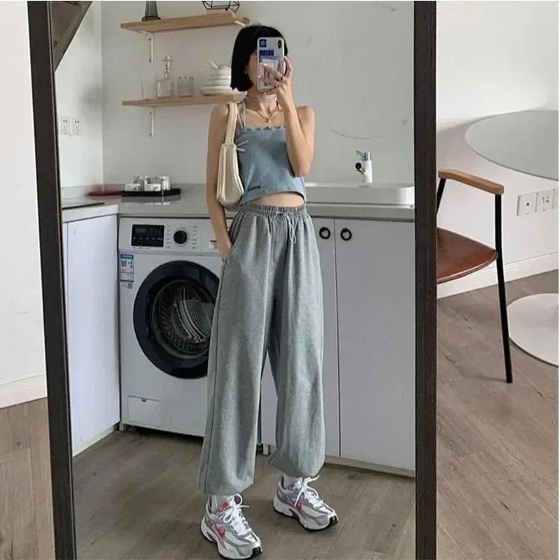 

Sports casual pants for women in autumn 2024, new high waisted leggings, cropped pants for women, loose wide leg pants for women