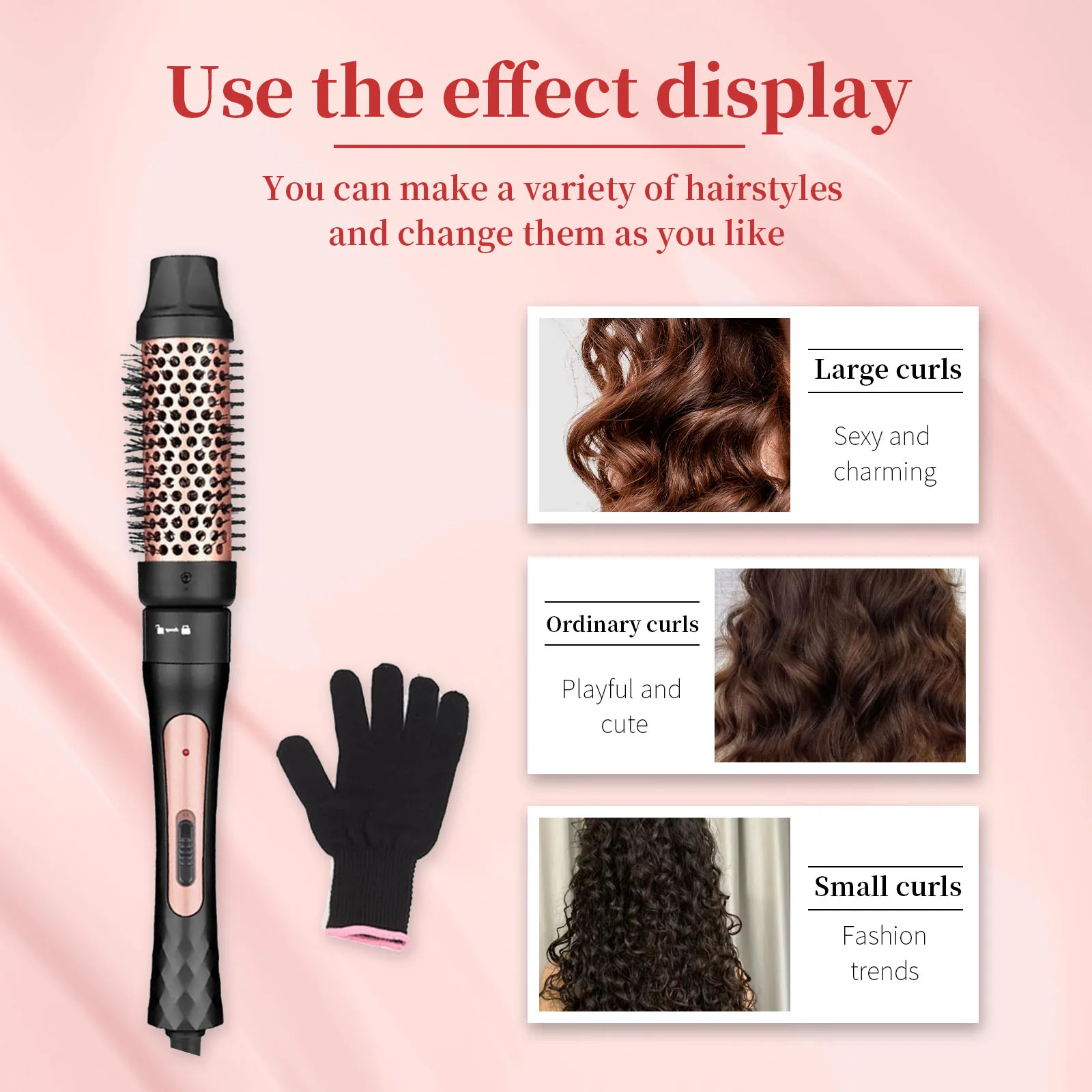 Hair Curler 4-in-1 Curling Iron with Curling Brush Professional Hair Curler 9-32MM Hair Straightener Fast Heating Styling Appliances