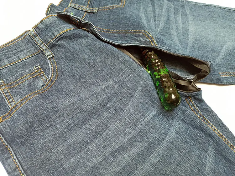 Outdoor Invisible Open Crotch Sex Men's Jeans Casual Classic Fit Drawstring Summer Beach Shorts with Elastic Waist and Pockets