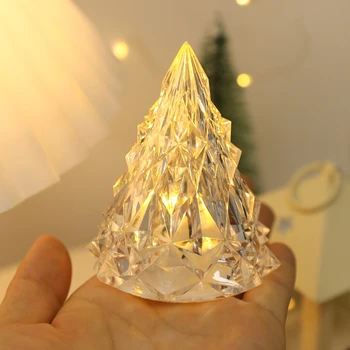 2025 8.5CM Warm/White Flameless LED Candle - Christmas Tree Shape for Home Party Decor, Christmas Ornament & New Year/Navidad