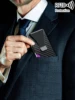 Minimalist carbon fiber RFID holder ultra-thin mini ID credit card holder aluminum alloy men's and women's wallet 2