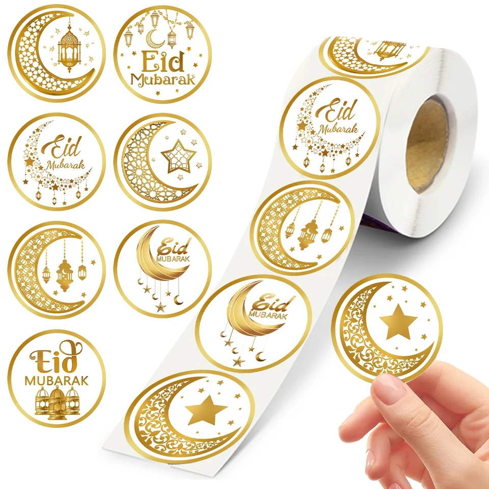 70 X Eid Mubarak Muslim Hajj Favour Gift Islamic Stickers Eid Al-Adha