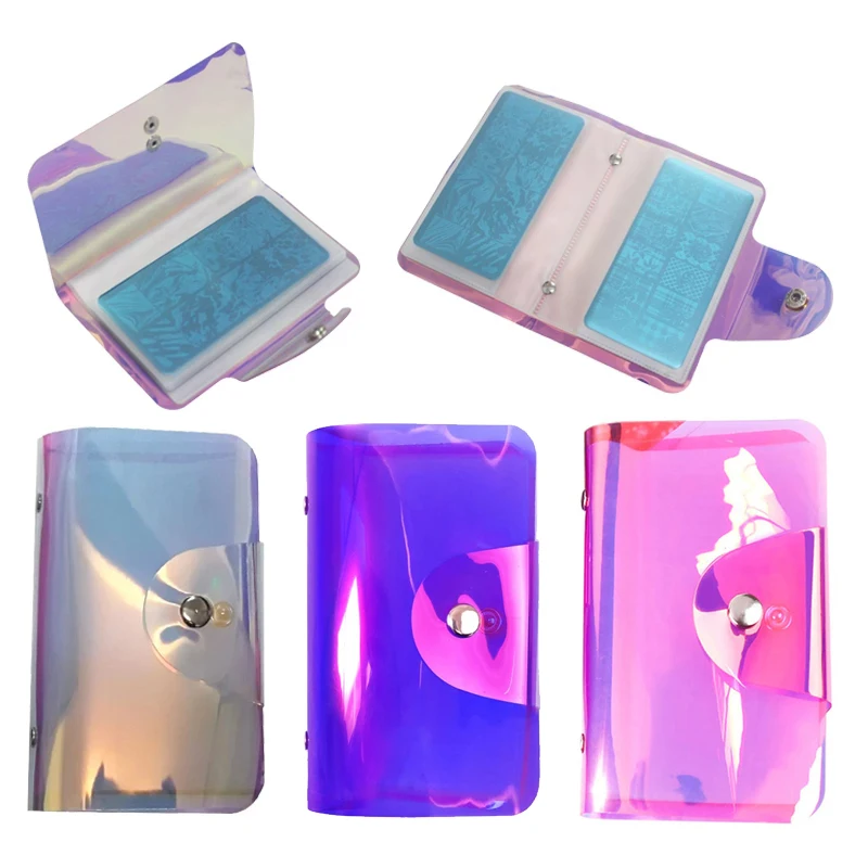 20Slot Trasparenti Nail Art Stamping Plate Holder Storage Bag Nail Stamp Template Holder Album Storage Per 6Cm * 12Cm Plate Case