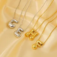26 Initial Letter 18k Stainless Steel Balloon Bubble Necklace for Women Personalized Jewelry Gift Wholesales - Image 5