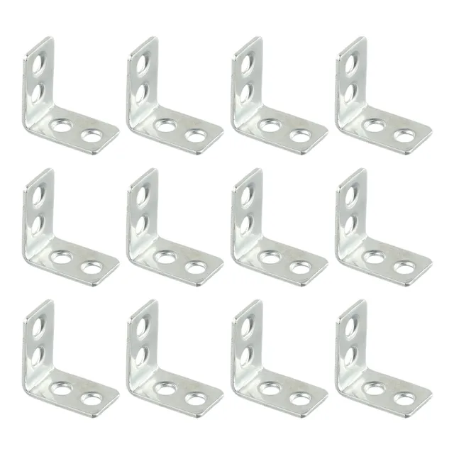 12pcs L-Shaped Corner Brackets Metal Corner Braces Drawer Shelf Wall Bracket Fixing Right Angle Corners Brace Furniture Hardware 2