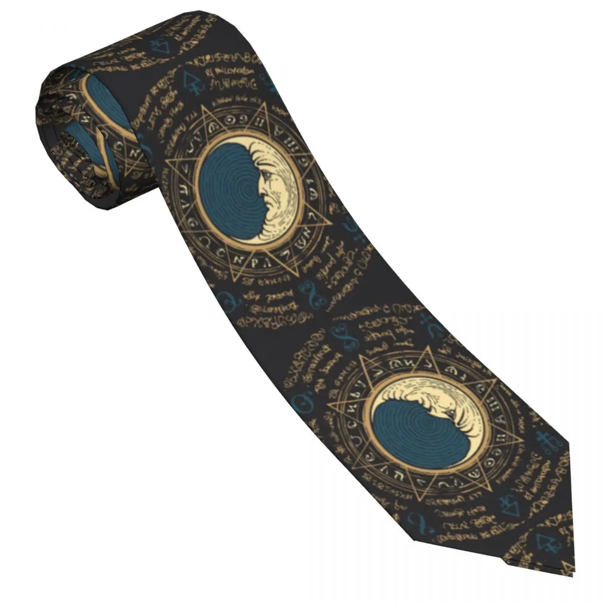 Mens Tie Slim Skinny Moon In An Octagonal Star Necktie Fashion Necktie Free Style Men Tie Party Wedding