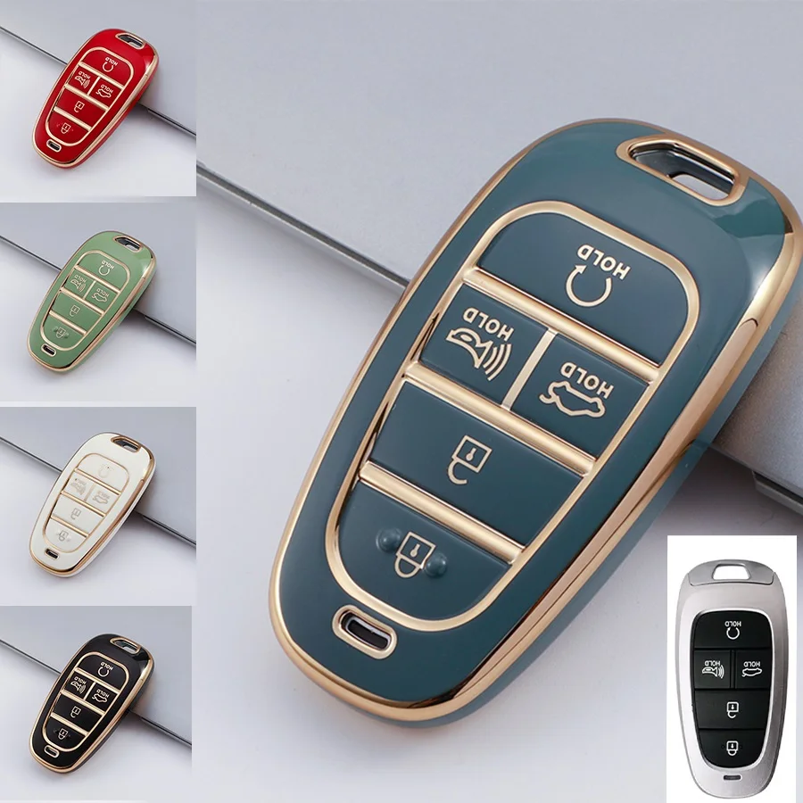 Key Case Cover TPU Car Hyundai Santa Fe Tucson NEXO NX4 Atos Solaris Prime