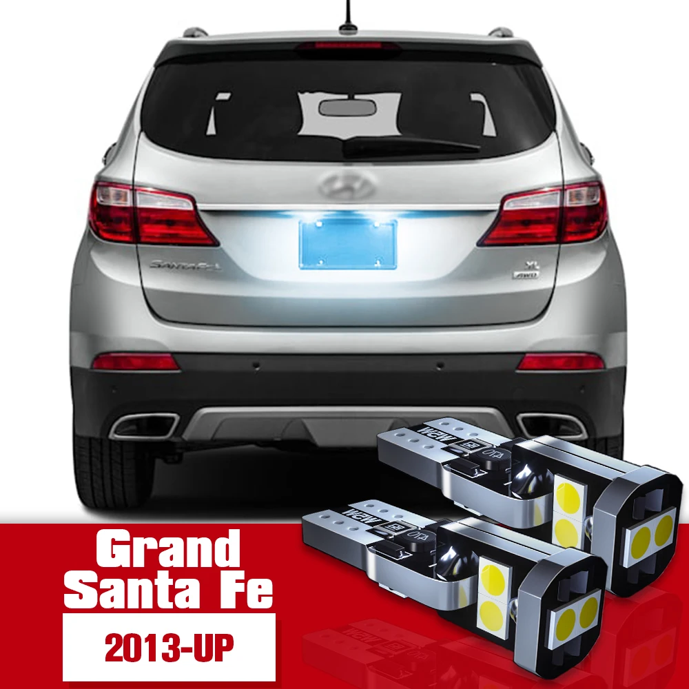 

2pcs License Plate Light Accessories LED Bulb Lamp For Hyundai Grand Santa Fe 2013 2014 2015