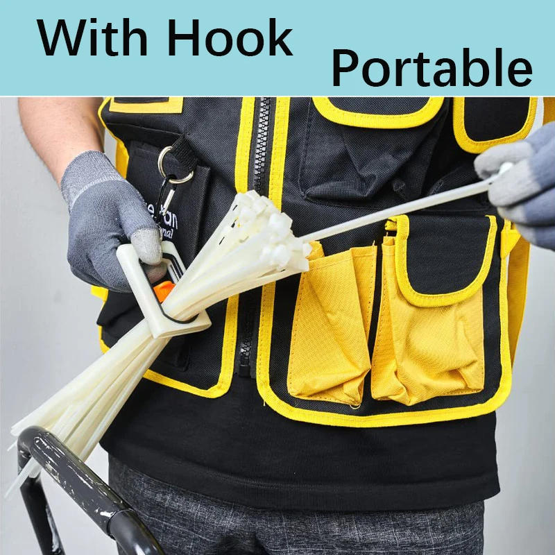 Portable Fluorescent Reusable Cable Tie Organizer and Storage Solution