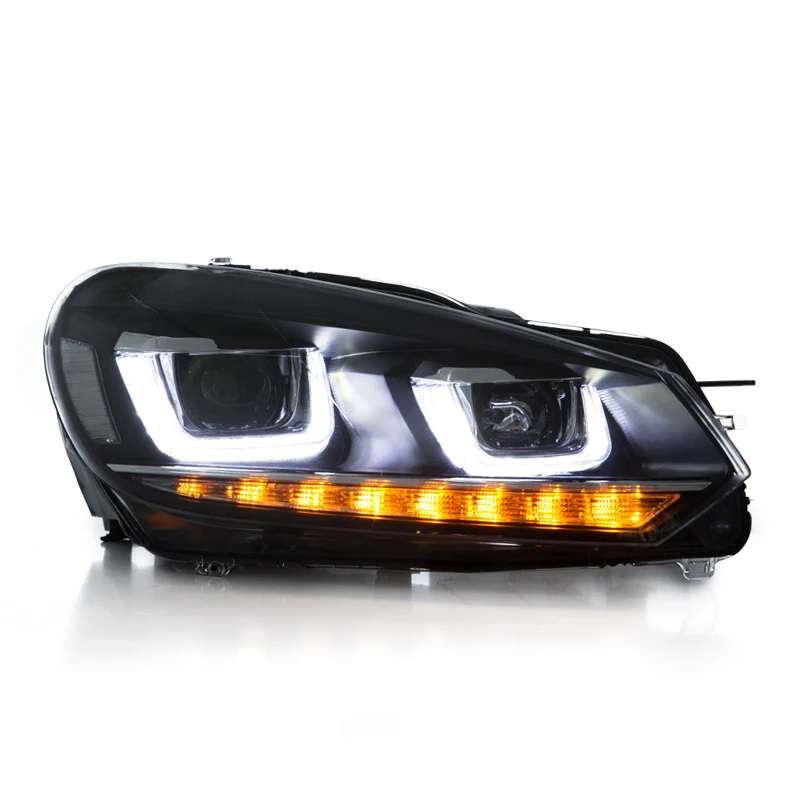 

Factory Car Head Lights With Sequential Turn Signal Front Lamps For VW MK6 Golf 6 2008-2013 LED Head Lamp Headlights