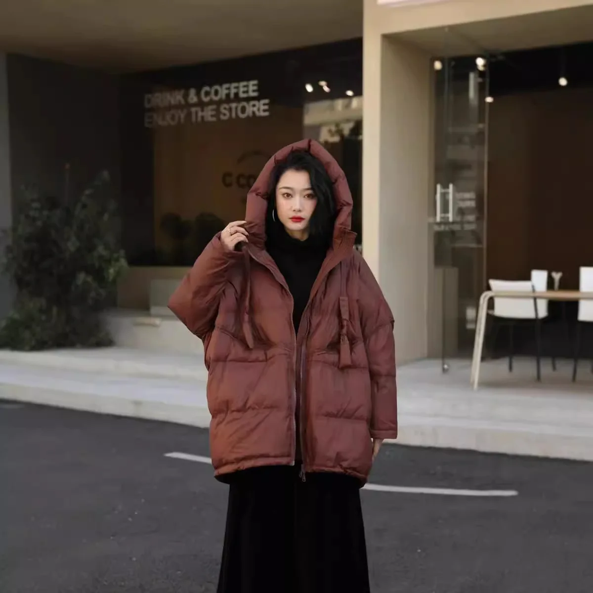 2025 Autumn winter new WoMen's thickened warm double-sided short jacket WoMen's brown coat main image 1