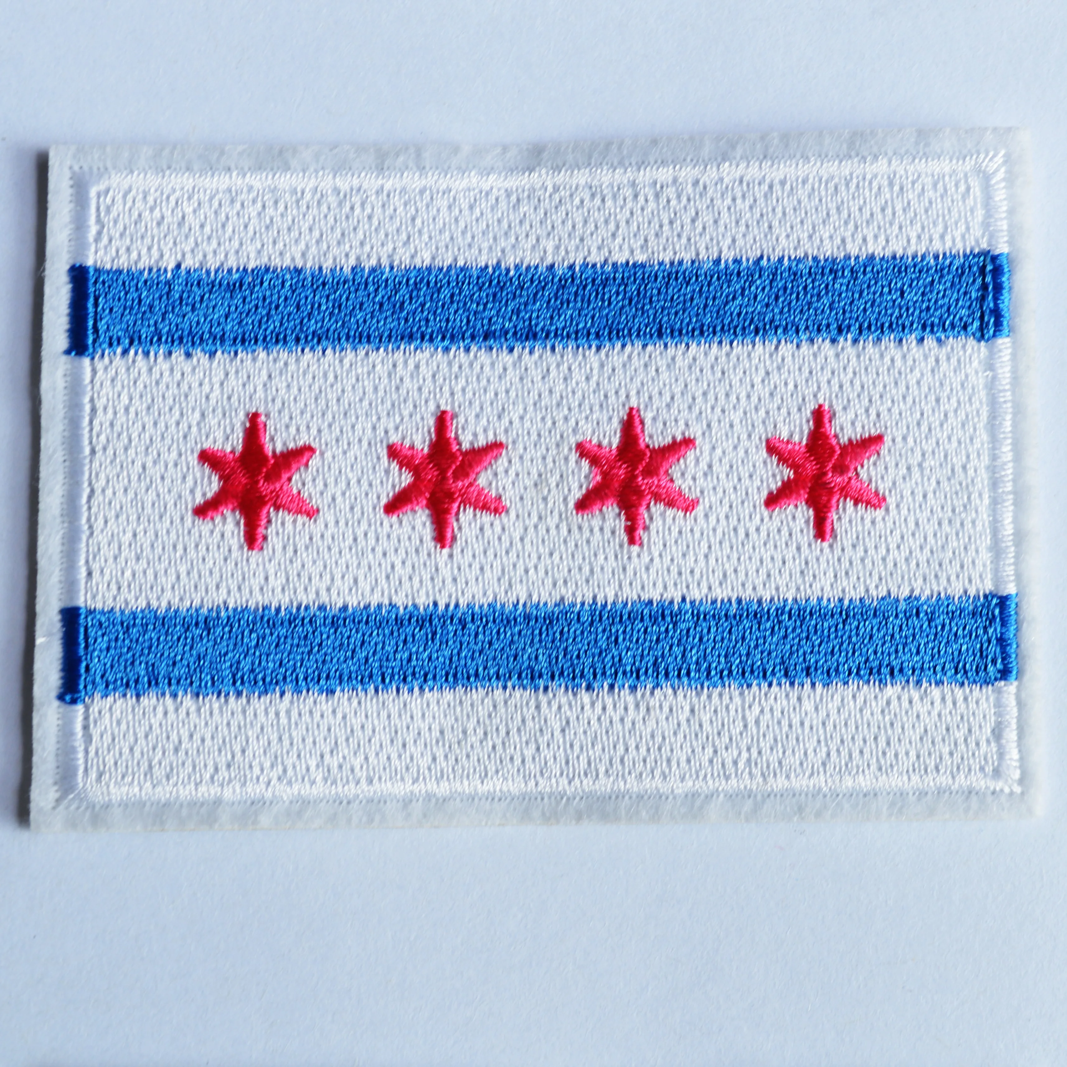 

100x Pink Star CHICAGO CITY FLAG Iron On patch Sewing Applique (≈ 9.3 * 6.5 cm) Hat Jean Embroidery thermocollan Encanto ワッペン