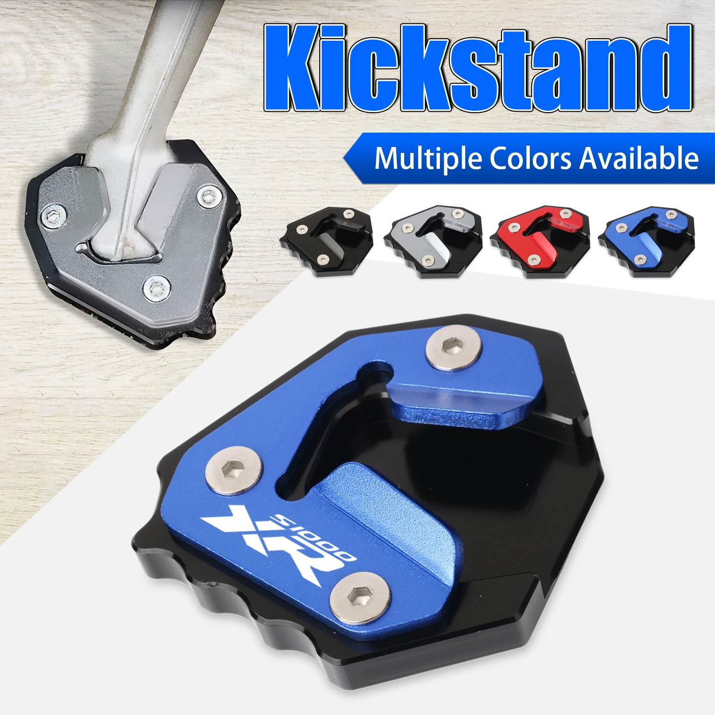 Motorcycle CNC Kickstand Foot Extension Pad & Support Plate Enlarge Stand