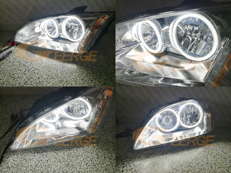 포드 포커스 II Mk2 2004 2005 2006 2007 2008 울트라 브라이트 A/W 스위치백 DRL 턴 시그널 LED 엔젤 아이즈 키트 헤일로 링